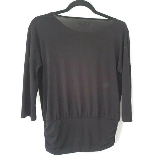 By Chico's Solid Stretch 3/4 Sleeve Blouse Small - Picture 4 of 4
